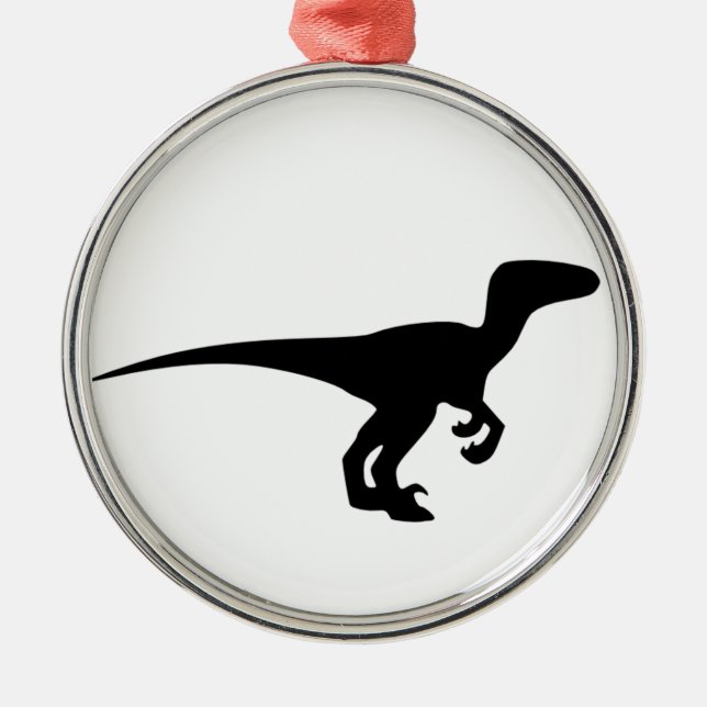 Ornamento De Metal Raptor do dinossauro, design de Dino (Frente)