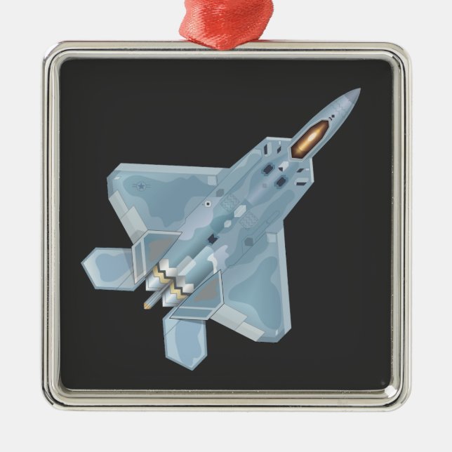 Ornamento De Metal Raptor F-22 (Frente)