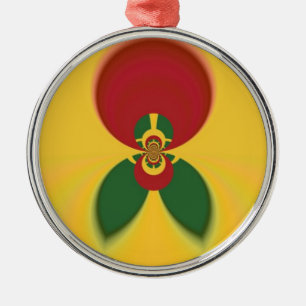 Ornamento De Metal Rasta Colors Abstrato Art Impressão