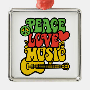 Ornamento De Metal Rasta Peace-Love-Music