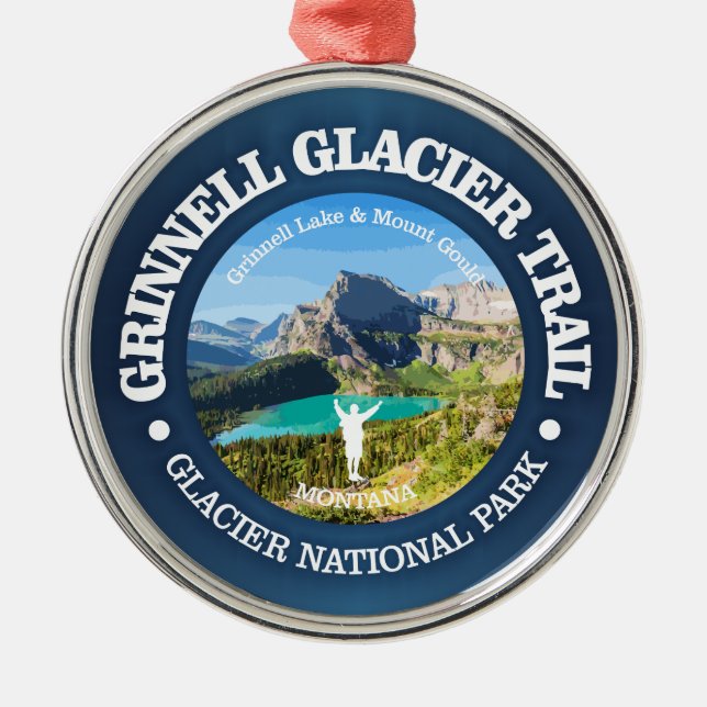 Ornamento De Metal Rastreamento do Glaciar Grinnell (Frente)
