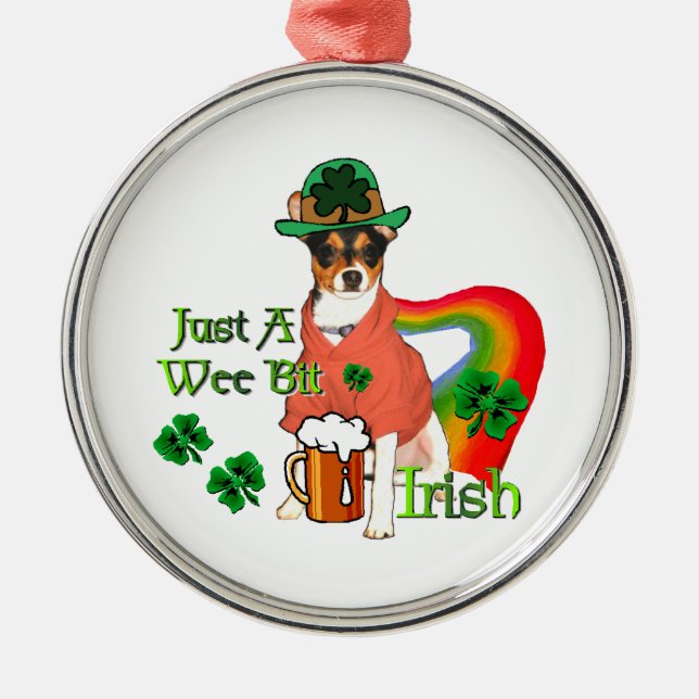 Ornamento De Metal Rat Terrier St Patricks (Frente)