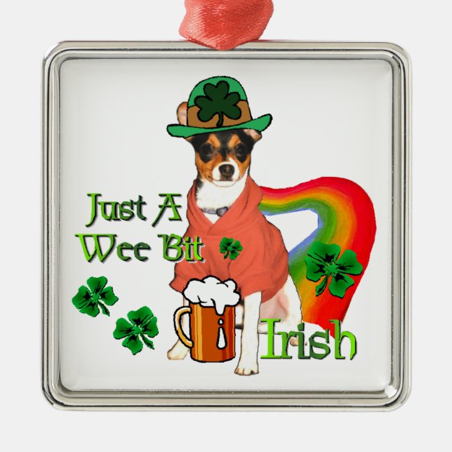 Ornamento De Metal Rat Terrier St Patricks (Frente)