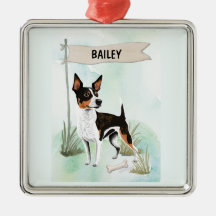 Rat Terrier Watercolor Personalized Dog