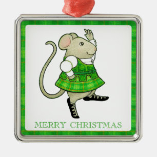 Ornamento De Metal RATO IRISH JIG Premium Ornament Square + Texto
