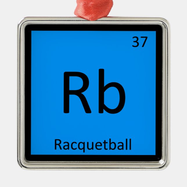Ornamento De Metal Rb - Química Esportiva Racquetball Mesa Periódica (Frente)
