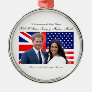 Ornamento De Metal Real Casamento Príncipe Harry e Meghan Markle