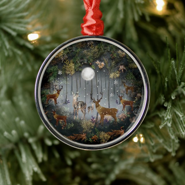 Ornamento De Metal Rebelde Adorável À Noite (Árvore)