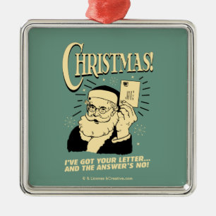 Ornamento De Metal Recebi Sua Carta. A resposta é não