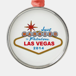 Ornamento De Metal Recem casados em Las Vegas fabuloso 2014 (sinal)