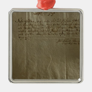 Ornamento De Metal Recibo da remuneração, o 17 de dezembro de 1704