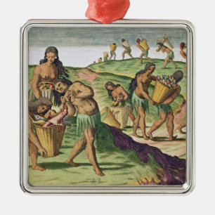 Ornamento De Metal Recolhendo a comida para o Storehouse comunal