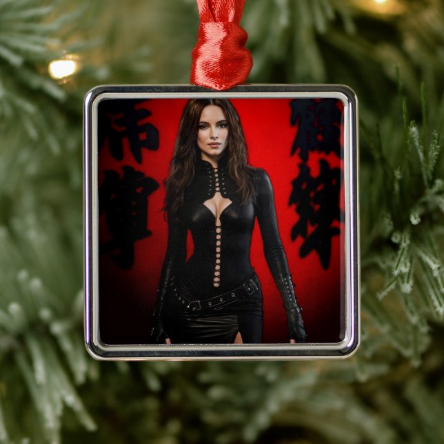 Ornamento De Metal Red Black ornament (Árvore)