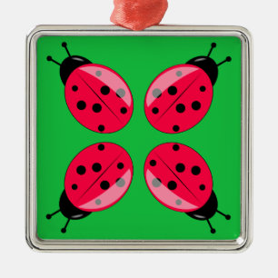 Ornamento De Metal Red Ladybugs