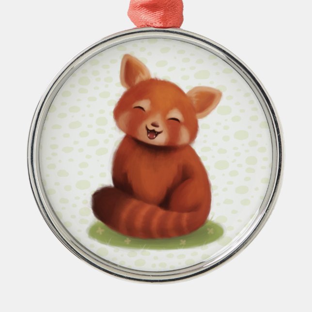 Ornamento De Metal Red Panda (Frente)