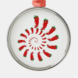 Ornamento De Metal Red Pepper Diva Spiral