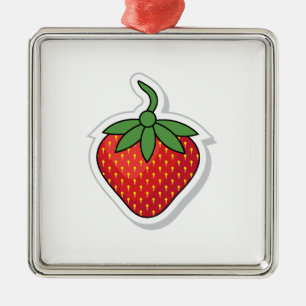 Ornamento De Metal Red Sweet Strawberry