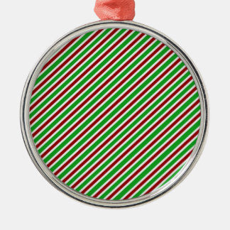 Ornamento De Metal Red, White and Green Stripes