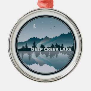 Ornamento De Metal Reflexão do Lago Deep Creek Maryland