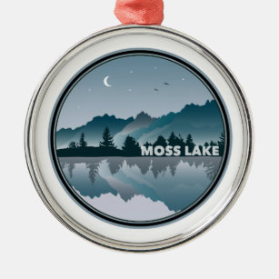 Ornamento De Metal Reflexão sobre Moss Lake North Carolina