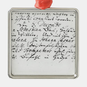 Ornamento De Metal Registro do casamento de Bach a Anna
