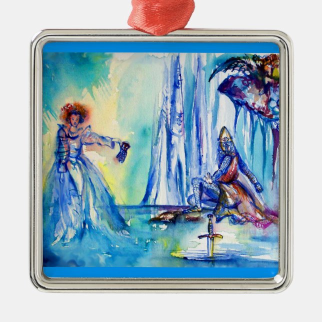 ORNAMENTO DE METAL REI ARTHUR, SENHORA LAGO E EXCALIBUR (Frente)