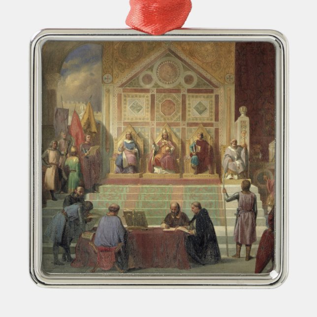 Ornamento De Metal Rei de St Louis de France (Frente)