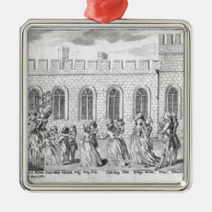 Ornamento De Metal Rei George III e rainha Charlotte