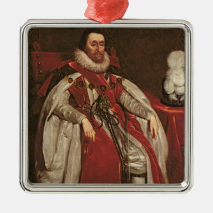 Ornamento De Metal Rei James mim de Inglaterra e VI de Scotland, 1621