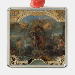 Ornamento De Metal Rei Louis XIV que tomam acima dos braços na terra