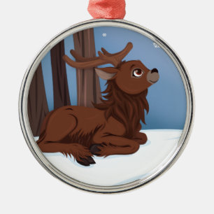 Ornamento De Metal Reindeer de inverno