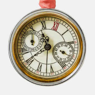 Ornamento De Metal Relógio antigo do steampunk do coelho branco do