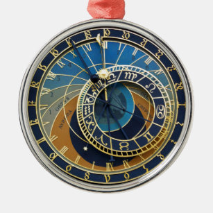 Ornamento De Metal Relógio Astronômico - Praga Orloj