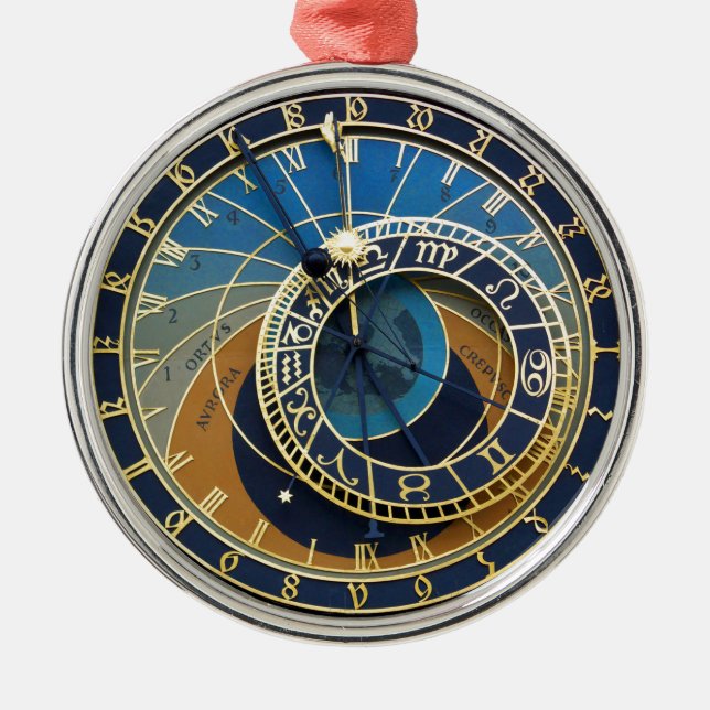 Ornamento De Metal Relógio Astronômico - Praga Orloj (Frente)