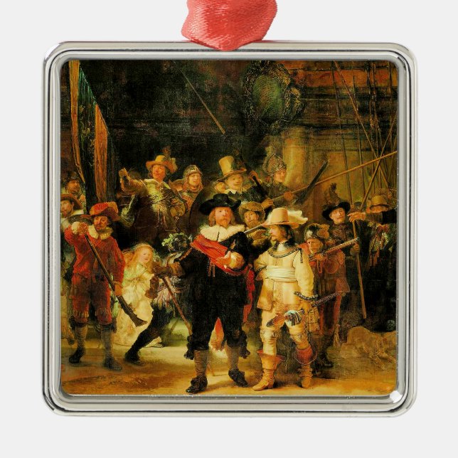 Ornamento De Metal Rembrandt - The Night Watch 3 (Frente)