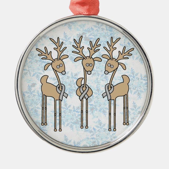 Ornamento De Metal Rena cinzenta da fita (diabetes) (Frente)