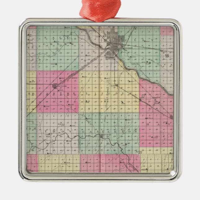 Ornamento De Metal Reno Coand Plevna, Kent, Elmer, Kansas (Frente)