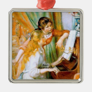 Ornamento De Metal Renoir: Meninas no Piano