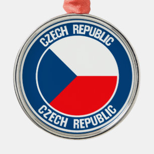 Ornamento De Metal República Checa - Redonda de Emblem