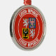 Ornamento De Metal República Checa - Redonda de Emblem (Right)