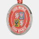 Ornamento De Metal República Checa - Redonda de Emblem (Lateral)