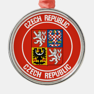 Ornamento De Metal República Checa - Redonda de Emblem