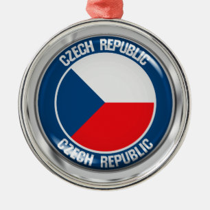 Ornamento De Metal República Checa - Redonda de Emblem