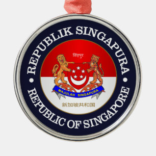 Ornamento De Metal República de Singapore