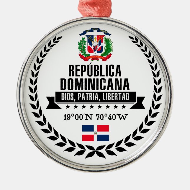 Ornamento De Metal República Dominicana (Frente)