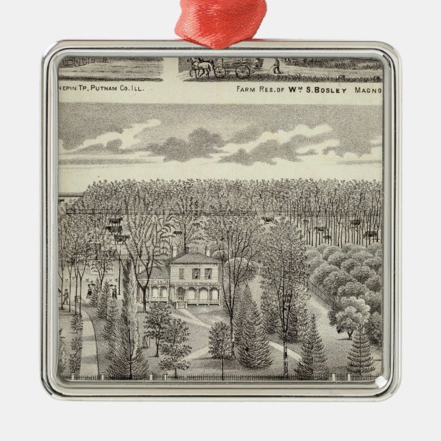 Ornamento De Metal Residência do bosque do bordo (Frente)