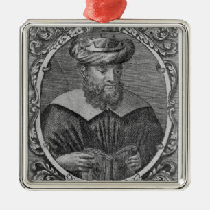 Ornamento De Metal Retrato da leitura de Avicenna