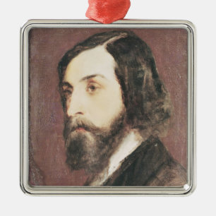 Ornamento De Metal Retrato de Alfred de Musset