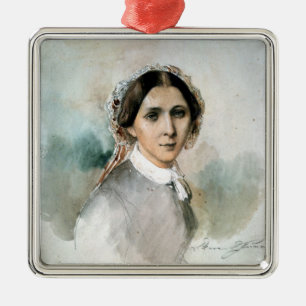 Ornamento De Metal Retrato de Clara Schumann 1853