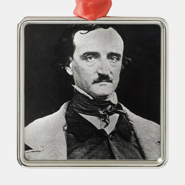 Ornamento De Metal Retrato de Edgar Allan Poe (Frente)